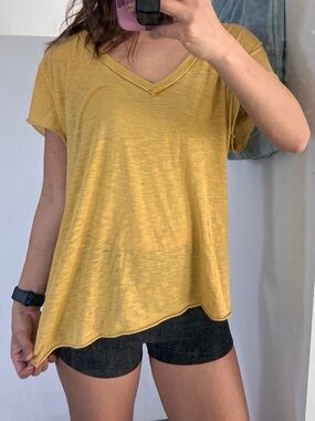 We The Free Mustard Yellow Knit Top m **holes